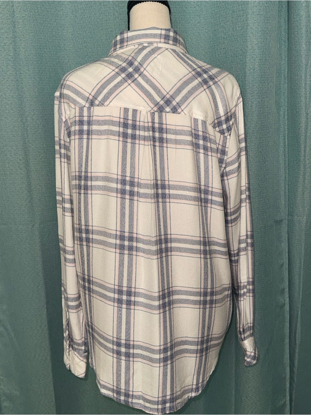 Rails Hunter Plaid Button Down Shirt White Blush Patriot Size L EUC - Picture 3 of 9